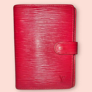 Louis Vuitton Wallet Cover Agenda Red Leather Vintage